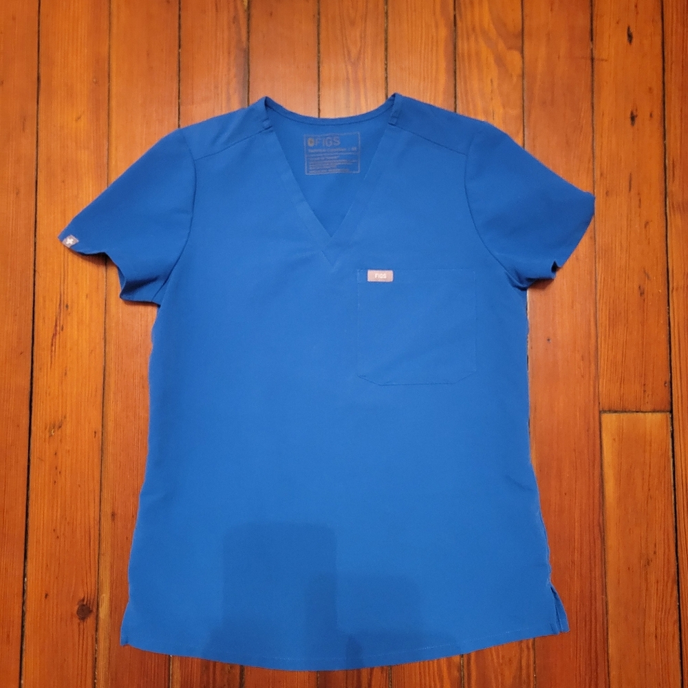 Figs Navy V-Neck Scrub Top